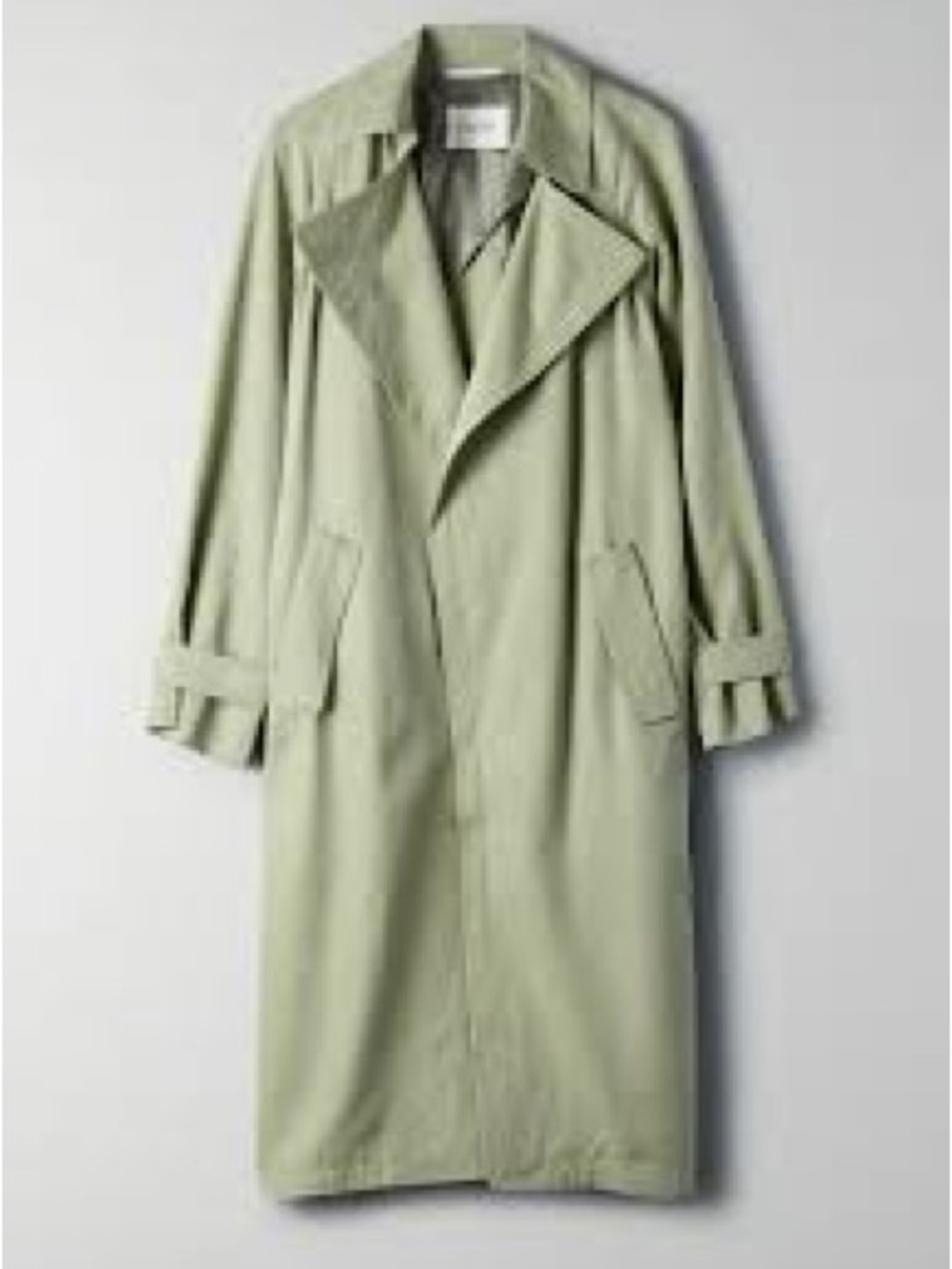 Babaton Open Trench Coat - Sage Green